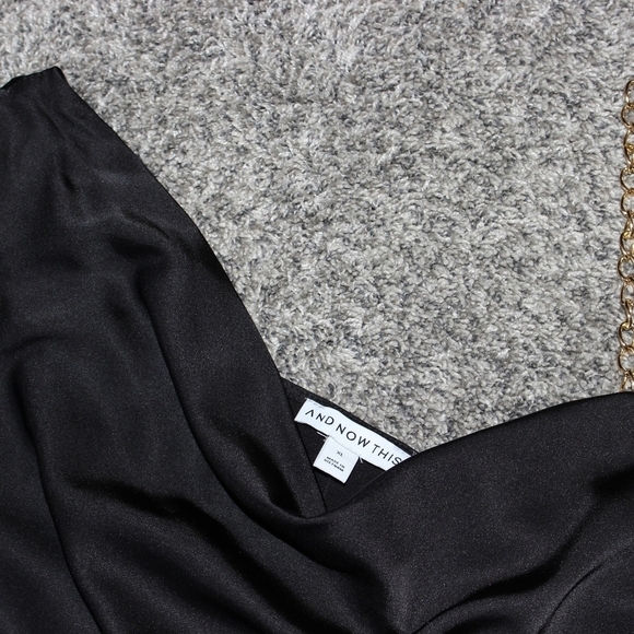 AND Now This Trendy Chain Strap Satin Slip Dress - Picture 3 of 6